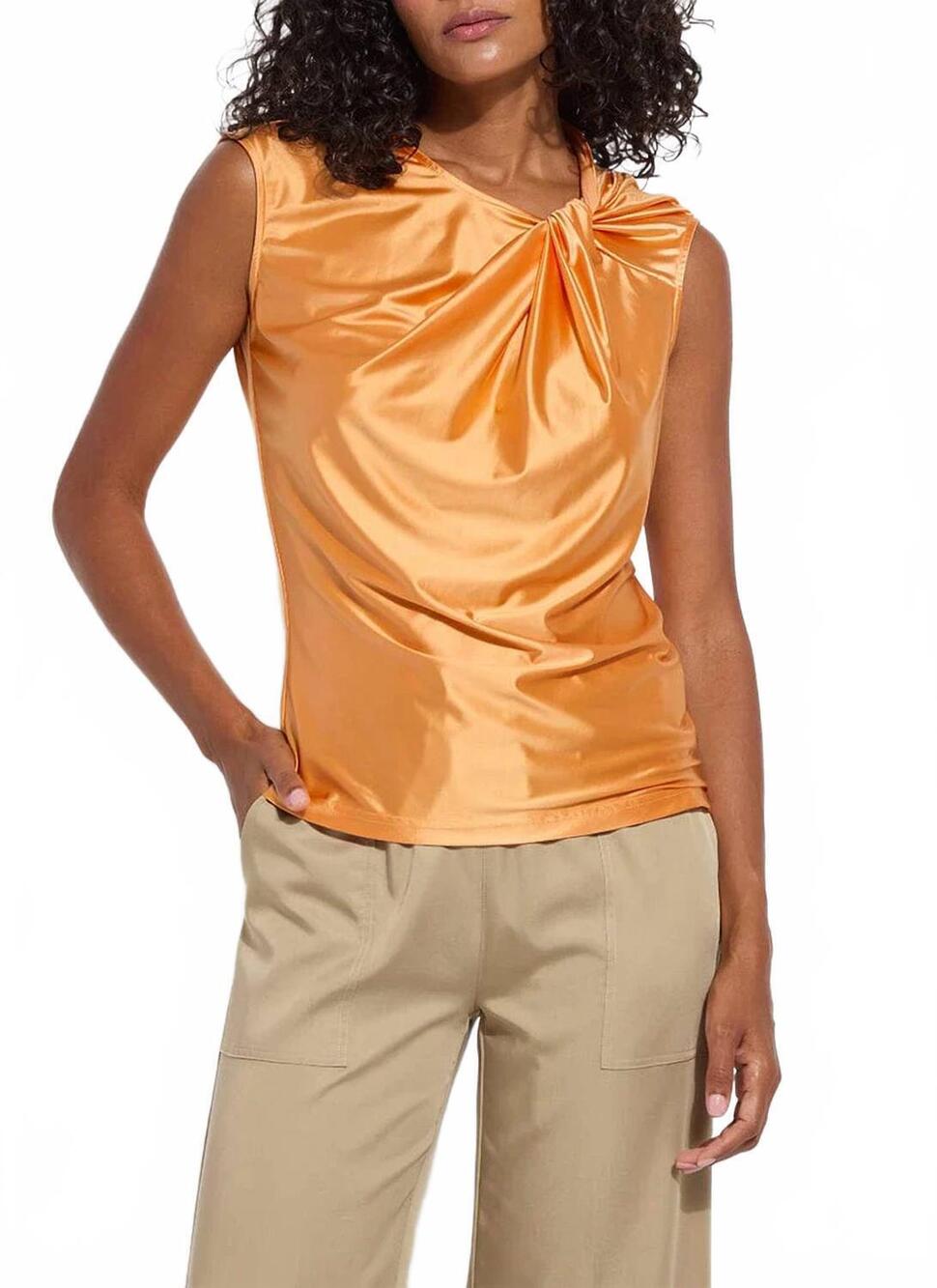 NEW LYSSE selene twisted shoulder top in solar ray